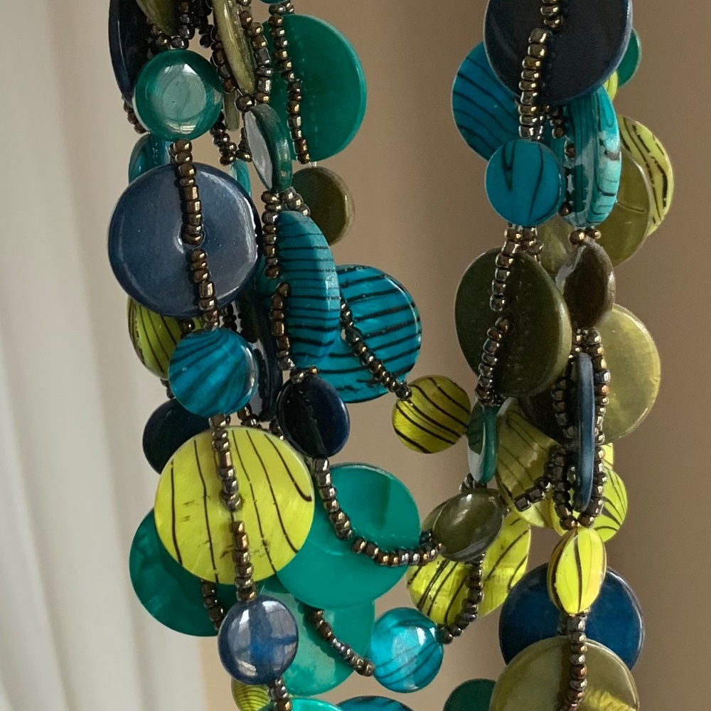 Blue Green Statement Necklace - Picture 3 of 3